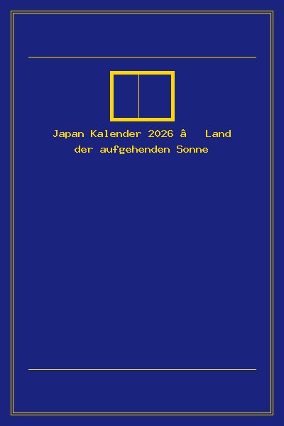 Japan Kalender 2026 – Land der aufgehenden Sonne