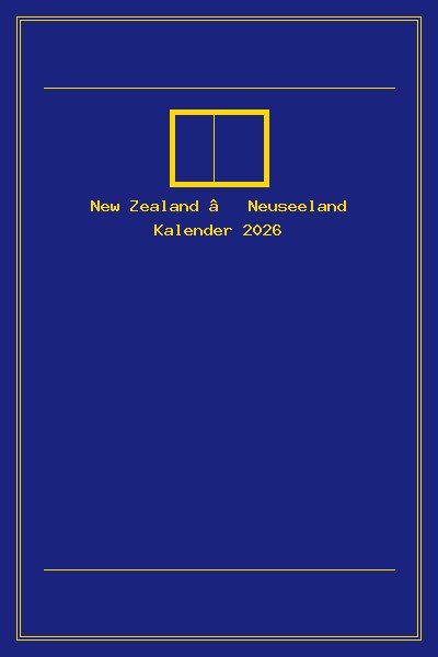 New Zealand – Neuseeland Kalender 2026