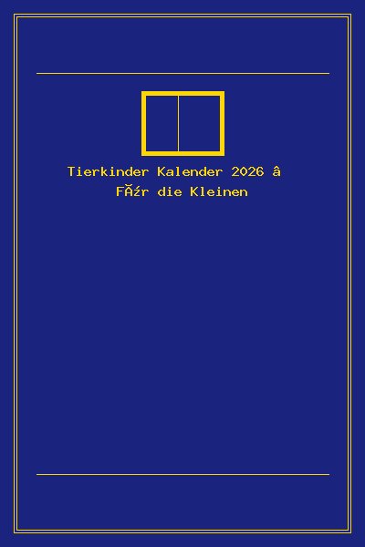 Tierkinder Kalender 2026 – Für die Kleinen