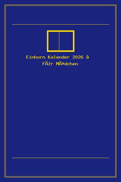 Einhorn Kalender 2026 – Für Mädchen